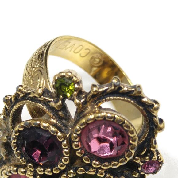 Sarah Coventry "Austrian Lites" Ring, Crystal Rhinestones, Size 8, 1970s - Picture 7 of 10